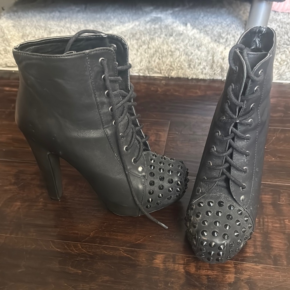 Black Studded Ankle Boots